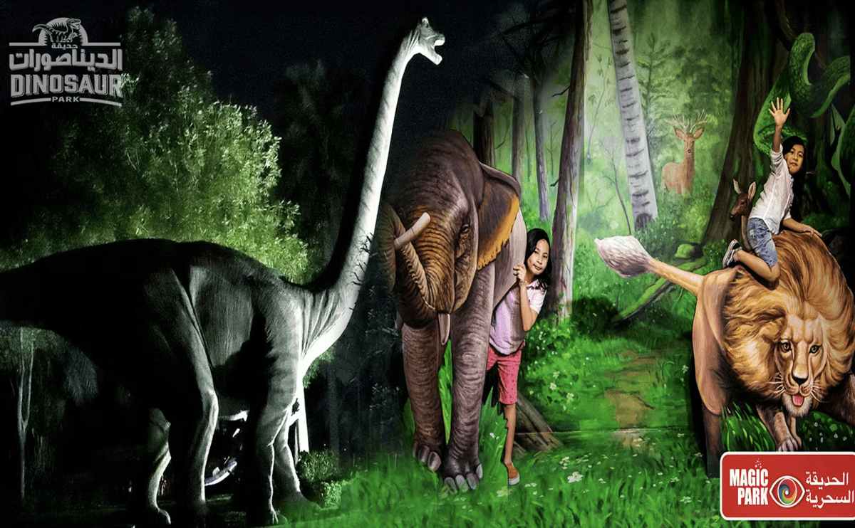 Dubai Garden Glow Ticket: Dinosaur Park and Fantasy Park
