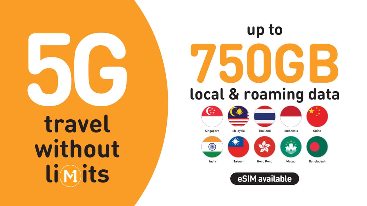 COMBO: Singapore M1 5G SIM Card + EZ-Link Card (Changi Airport Pickup)