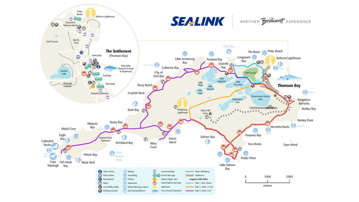 Round Trip SeaLink Ferry Transfer to Rottnest Island with Bike Hire