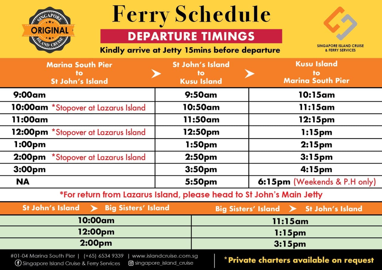 Singapore Island Cruise - St. John's Island, Lazarus Island, and Kusu Island by Ferry