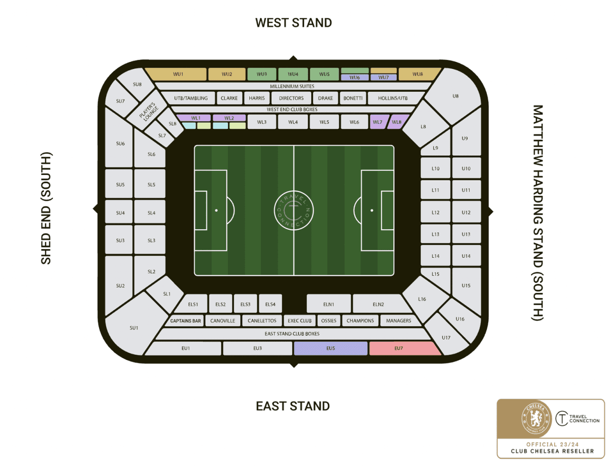 Chelsea FC Premier League Football Match Ticket at Stamford Bridge Stadium
