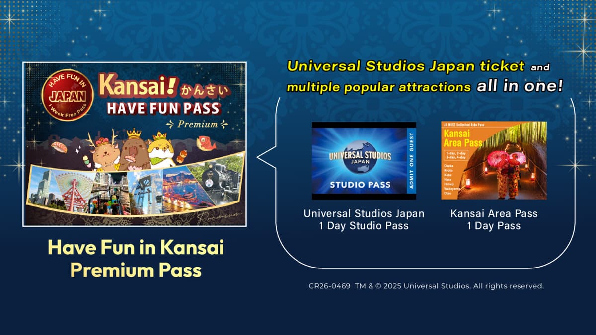 Have Fun in Kansai Premium Pass Includes Optional 1-Day Universal Studios Japan Ticket