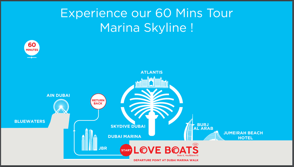 Love Boats - Dubai Marina Guided Sightseeing Boat Tour