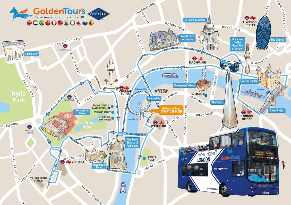 London Open Top Bus Tour with English-speaking Guide